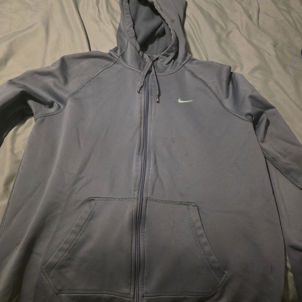Nike Men's Dark Gray Hooded Jacket
